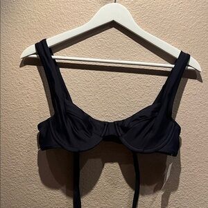 New J. Crew Women’s Cross-back underwire bikini top Size 36A Navy Blue NWT